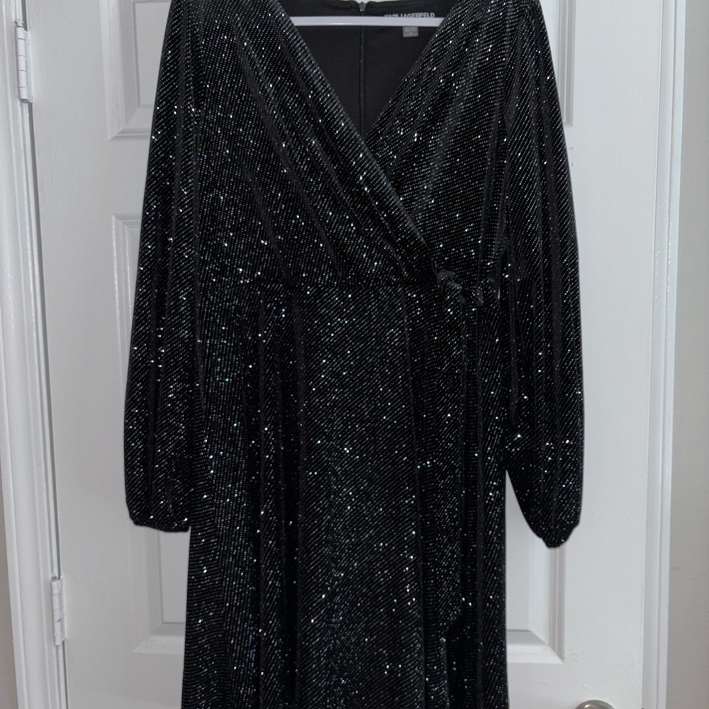 Karl Lagerfeld Black Wrap Dress